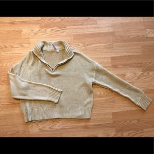 Cute and Comfy Beige Quarter ZIP
